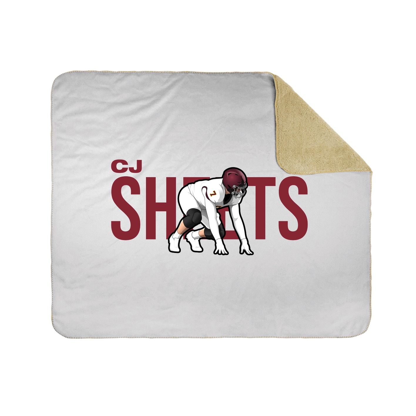 Throw Blanket — Player Name in White