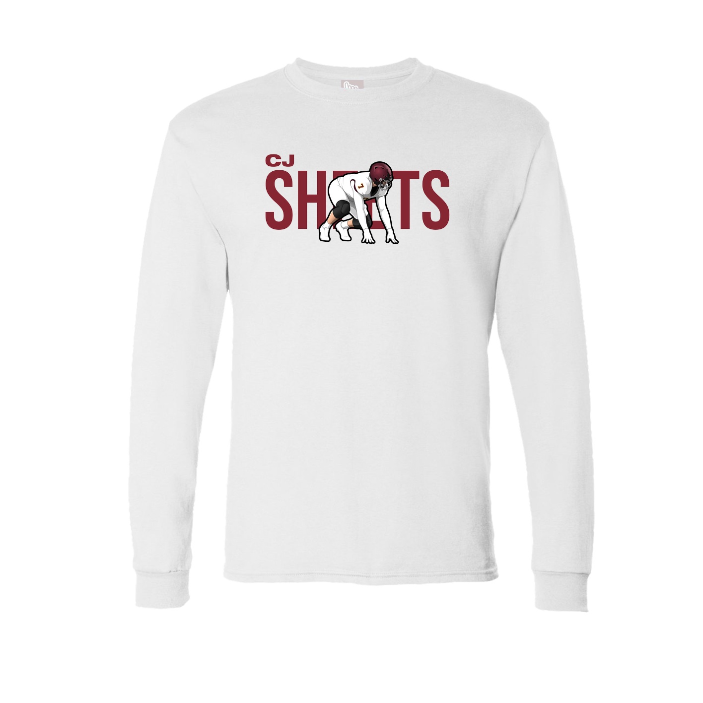 Long Sleeve Tee — Player Name in White