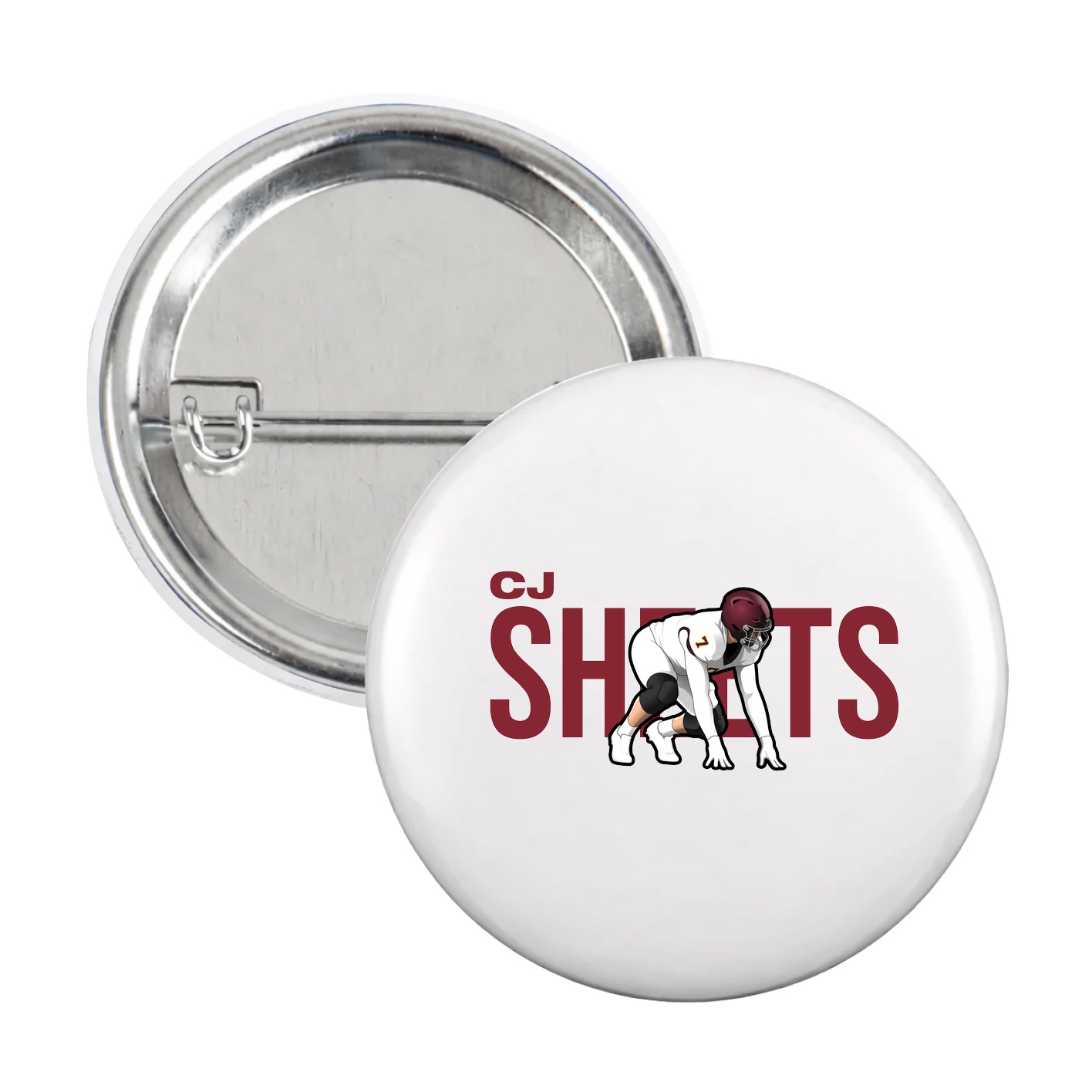 Game Day Button — Player Name in White