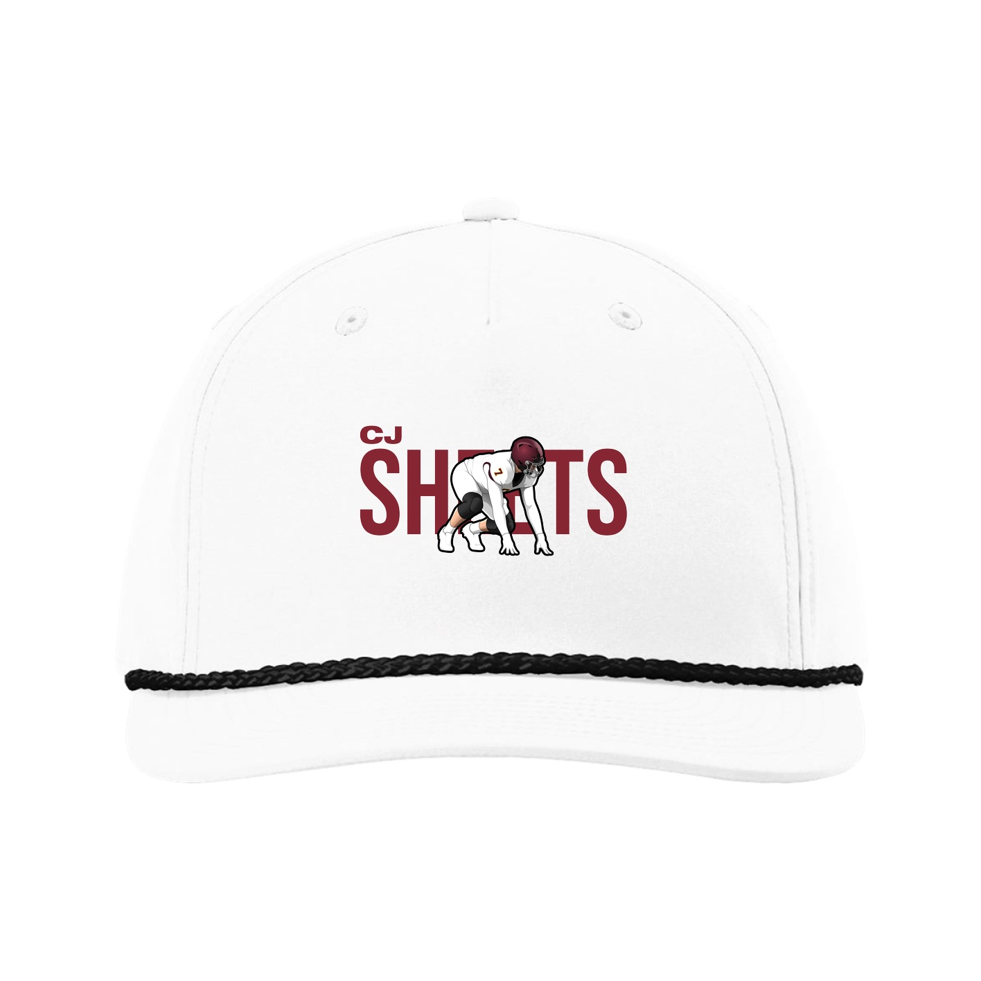 Five-Panel Classic Rope Cap — Player Name in White