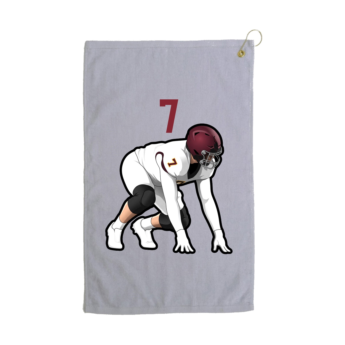 Golf Towel — Number Top in Grey