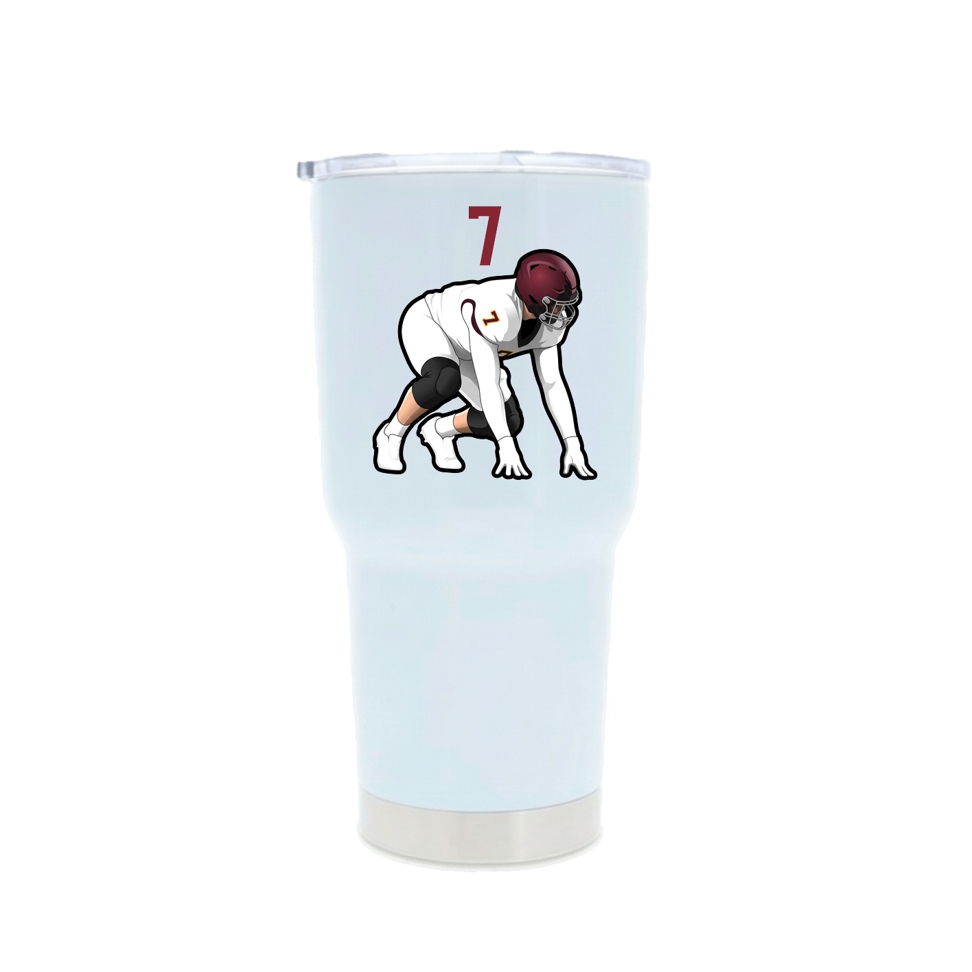 30oz Stainless Steel Tumbler — Number Top in White
