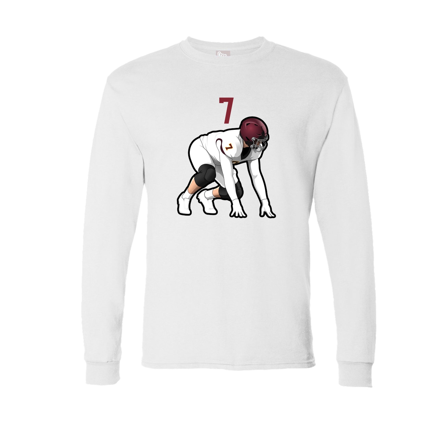 Long Sleeve Tee — Number Top in White