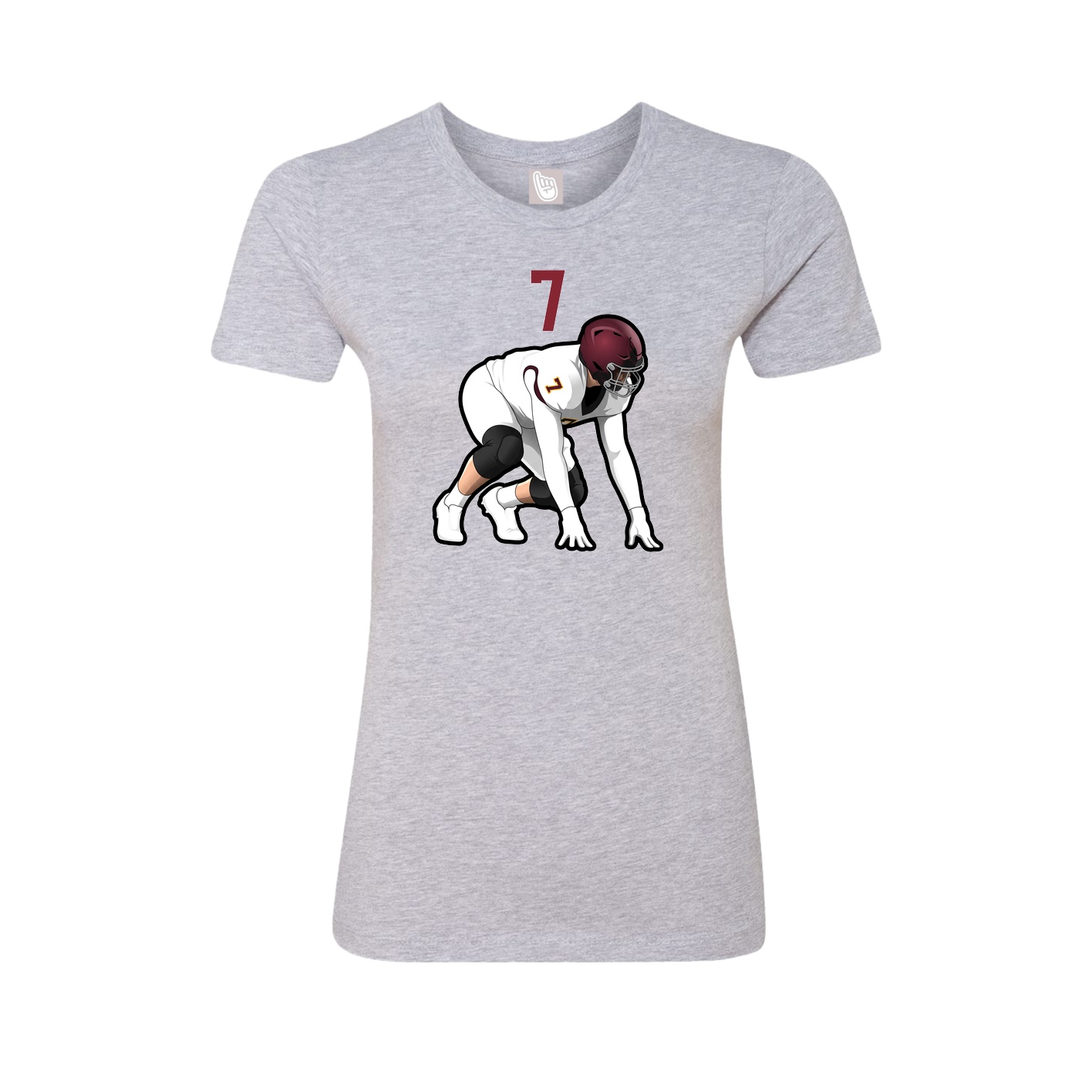 Fitted Women's Tee — Number Top in Grey