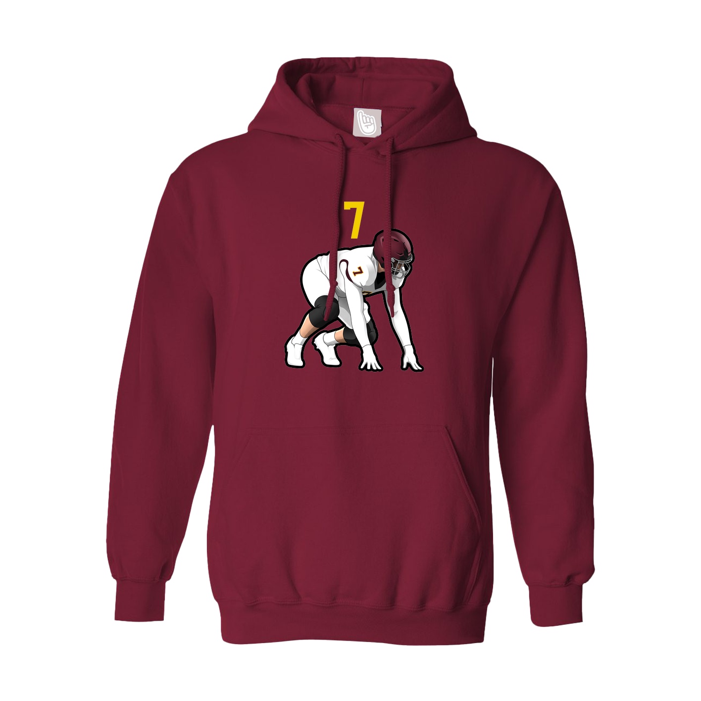 Hoodie — Number Top in Cardinal