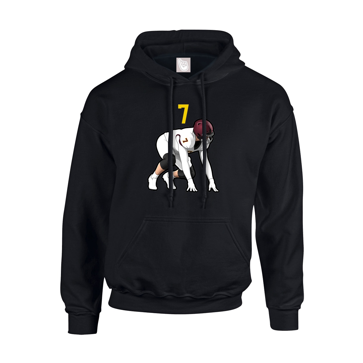 Youth Hoodie — Number Top in Black