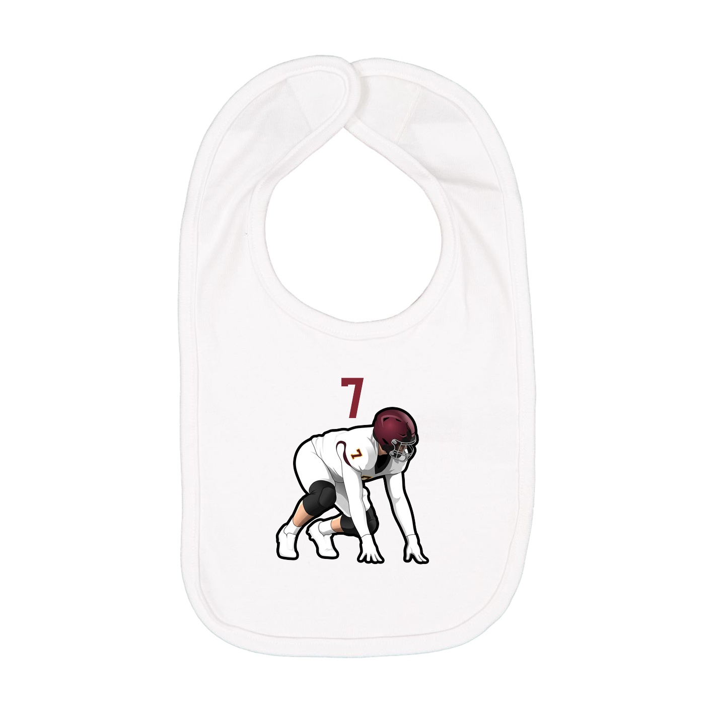Infant Bib — Number Top in White