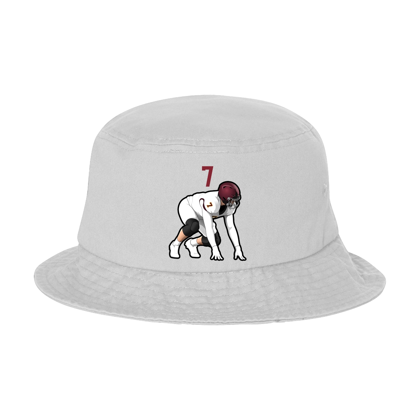 Bucket Cap — Number Top in White