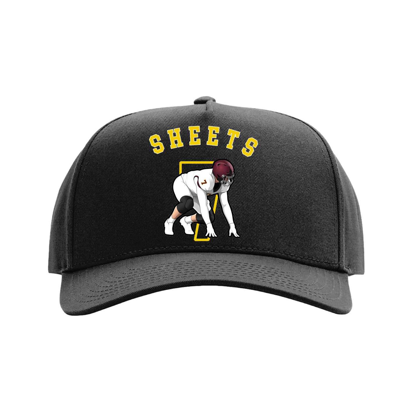 Full Fabric Five-Panel Champ Cap — Shirsey Arch in Black