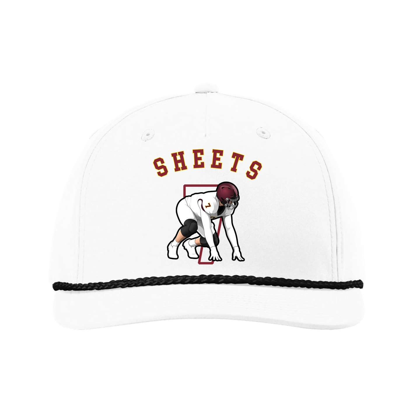 Five-Panel Classic Rope Cap — Shirsey Arch in White