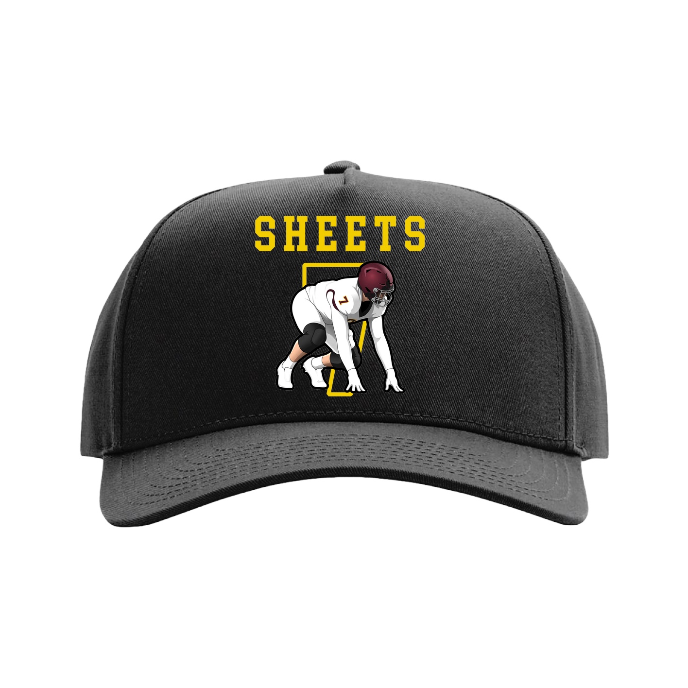 Full Fabric Five-Panel Champ Cap — Shirsey in Black