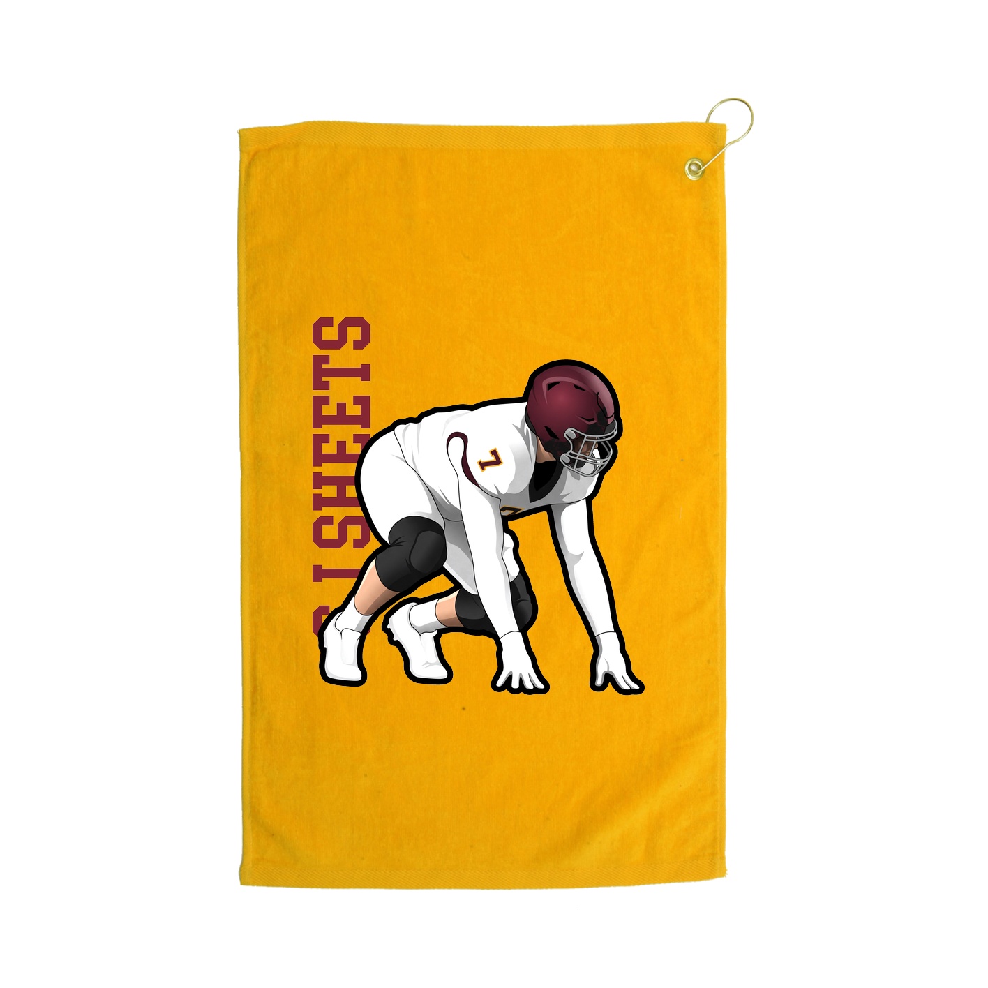 Golf Towel — Name Vertical in Gold
