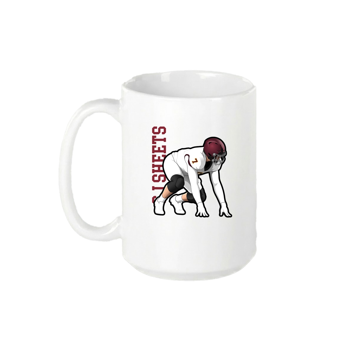 15oz Coffee Mug — Name Vertical in White