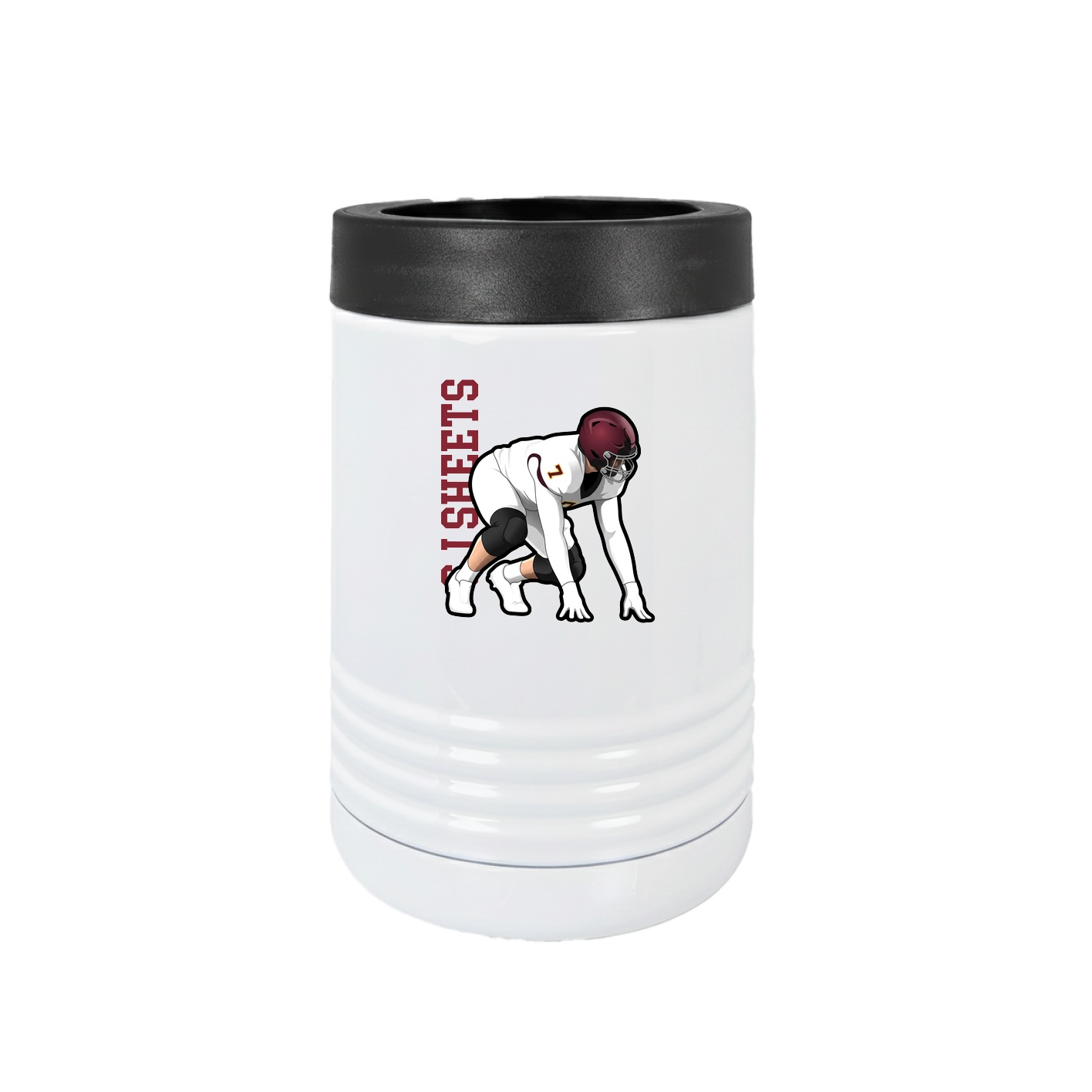 Beverage Holder — Name Vertical in White
