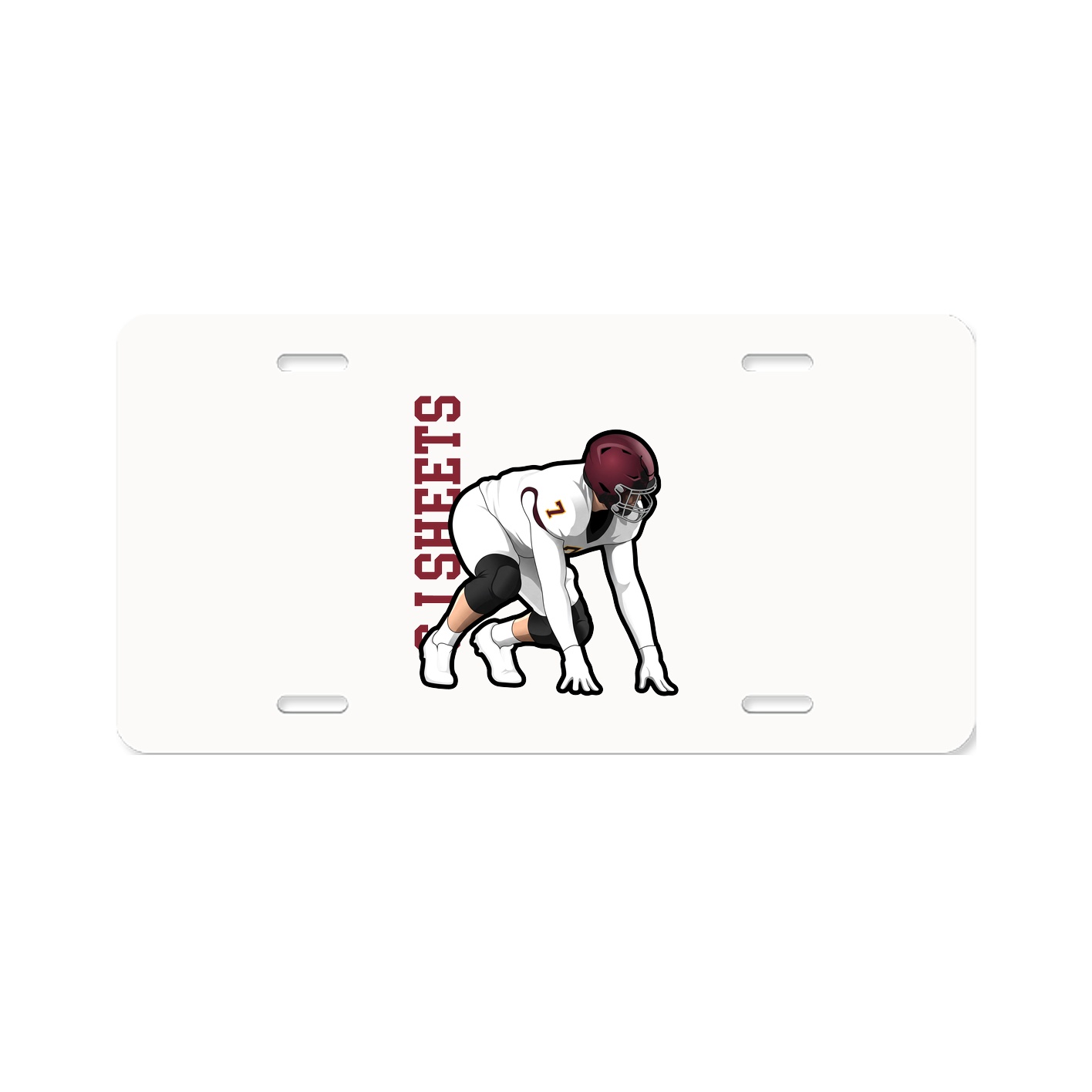 License Plate — Name Vertical in Classic