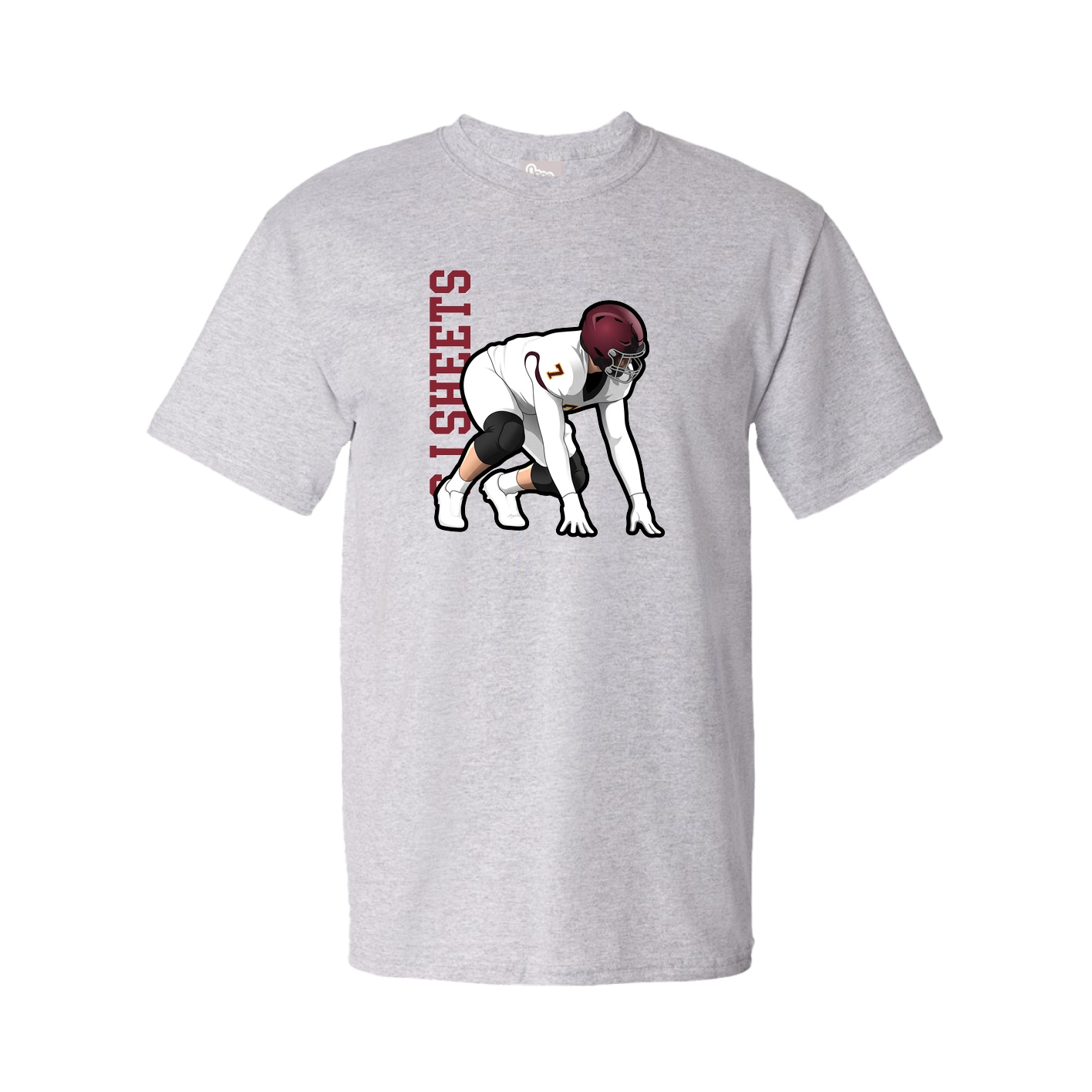 Youth Tee — Name Vertical in Grey