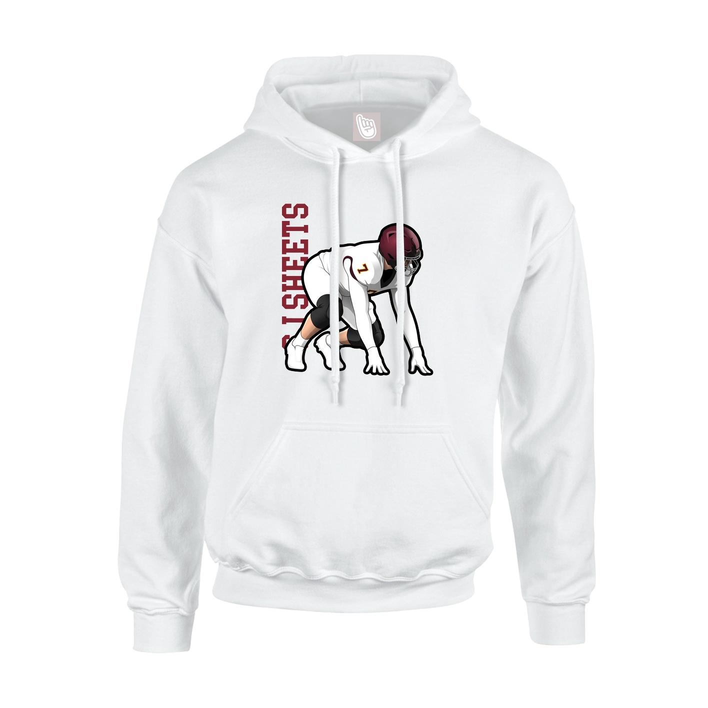 Hoodie — Name Vertical in White