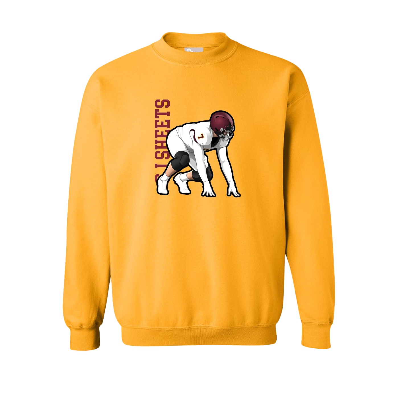 Fleece Crew — Name Vertical in Gold