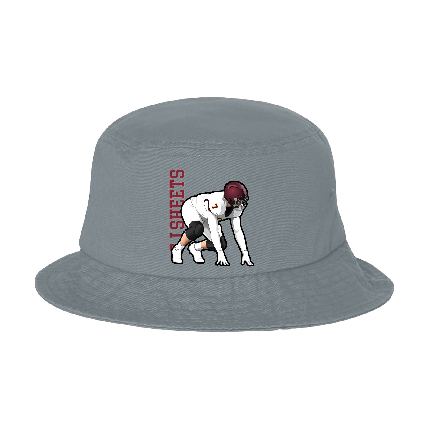 Bucket Cap — Name Vertical in Grey
