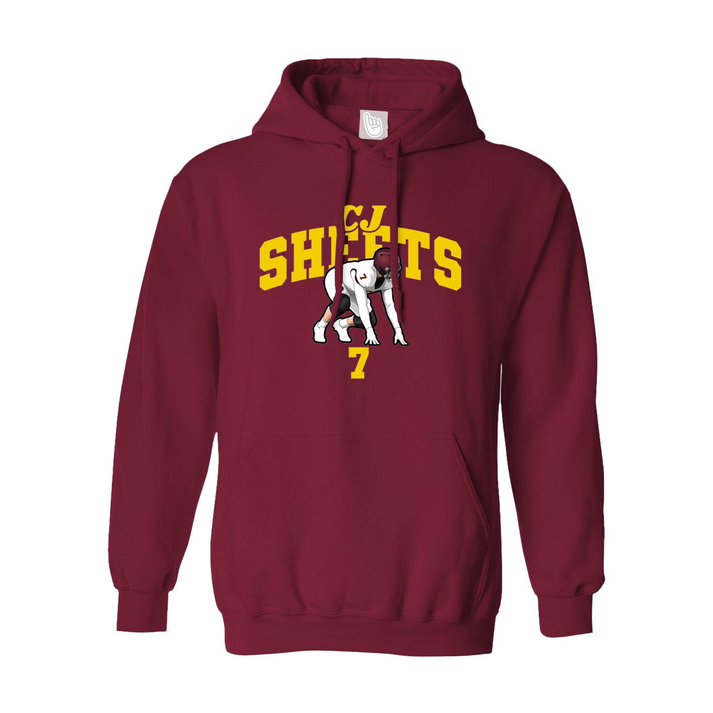 Hoodie — Signature Arch in Cardinal