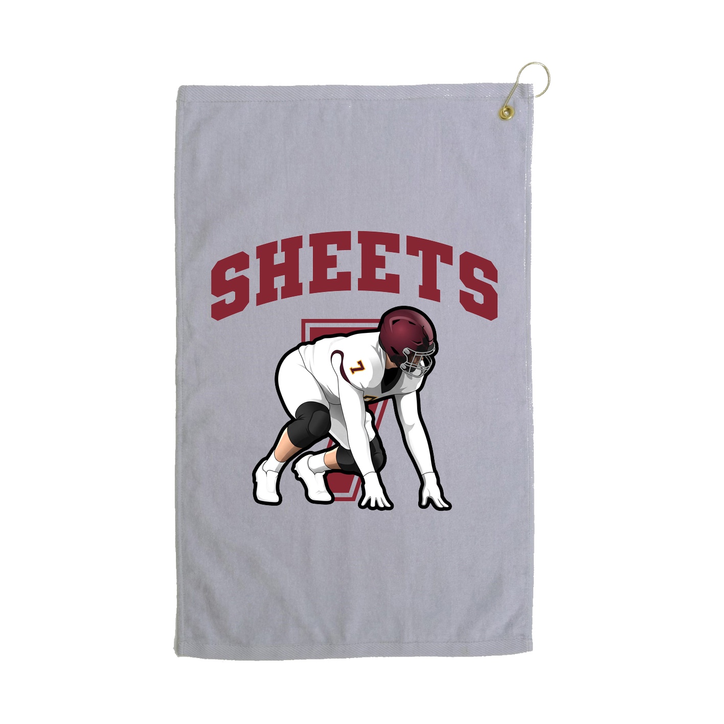 Golf Towel — Number in Grey