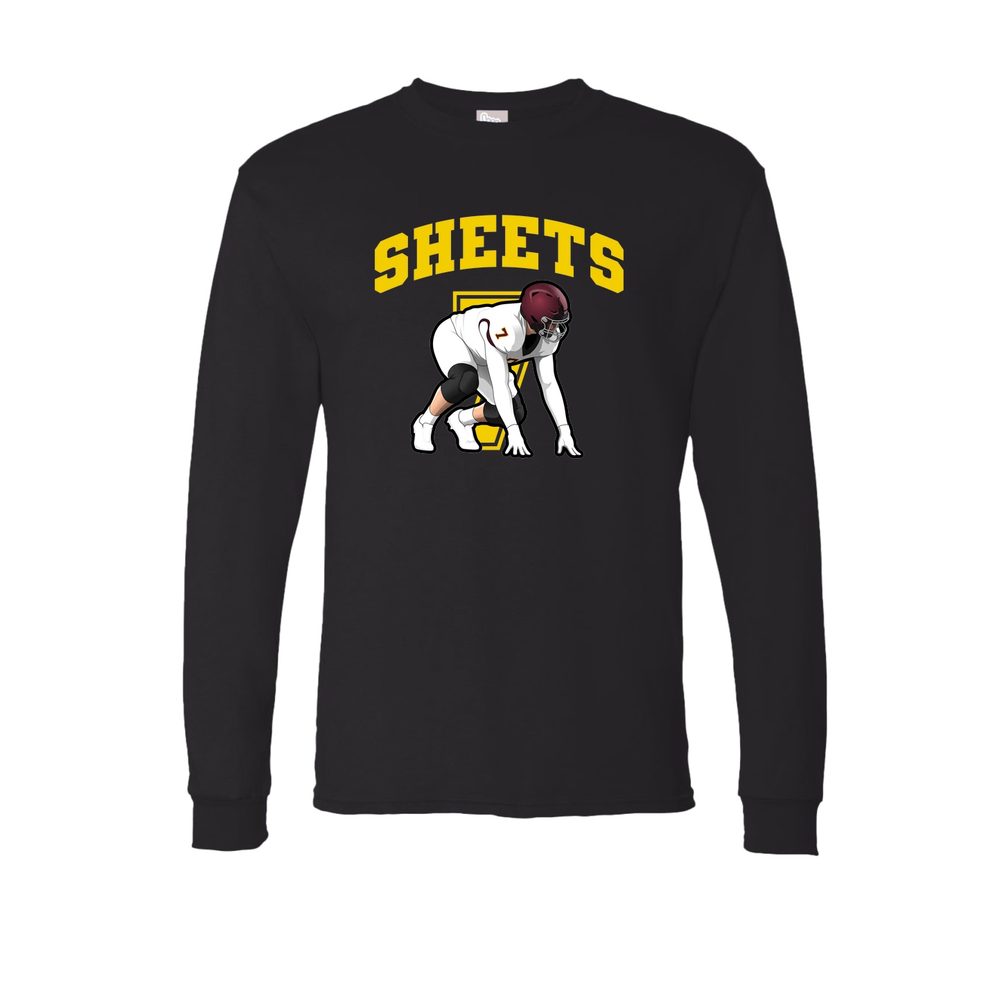 Long Sleeve Tee — Number in Black