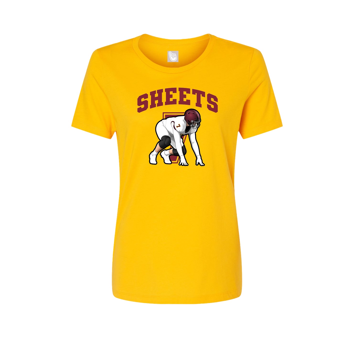 Fitted Women's Tee — Number in Gold