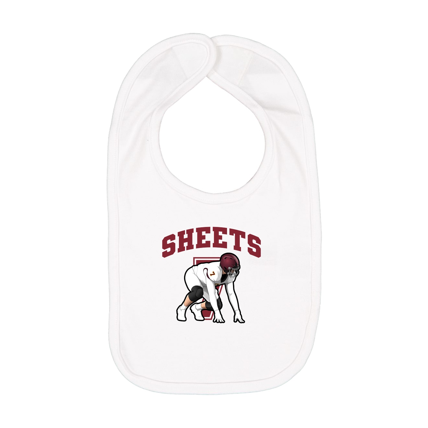 Infant Bib — Number in White