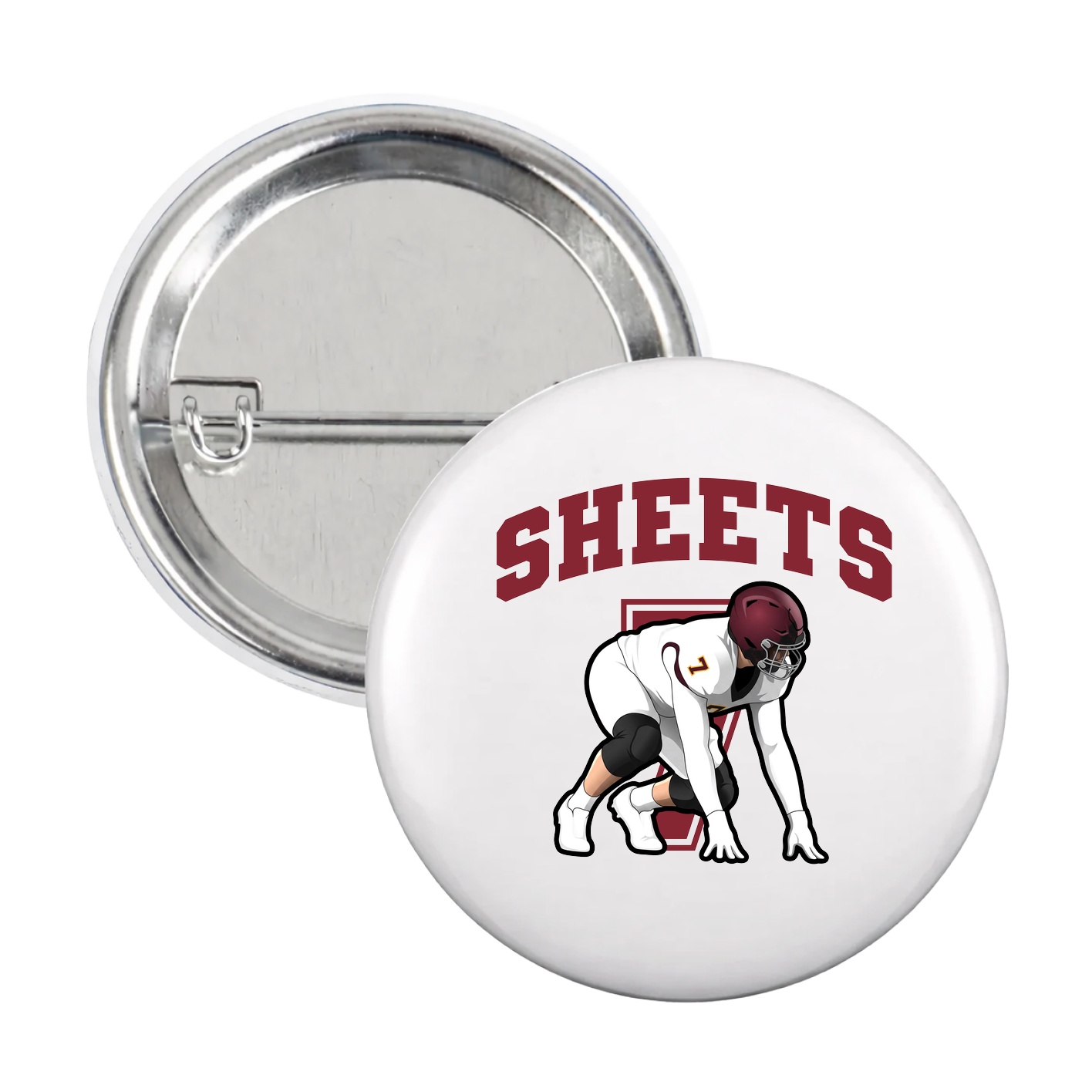 Game Day Button — Number in White