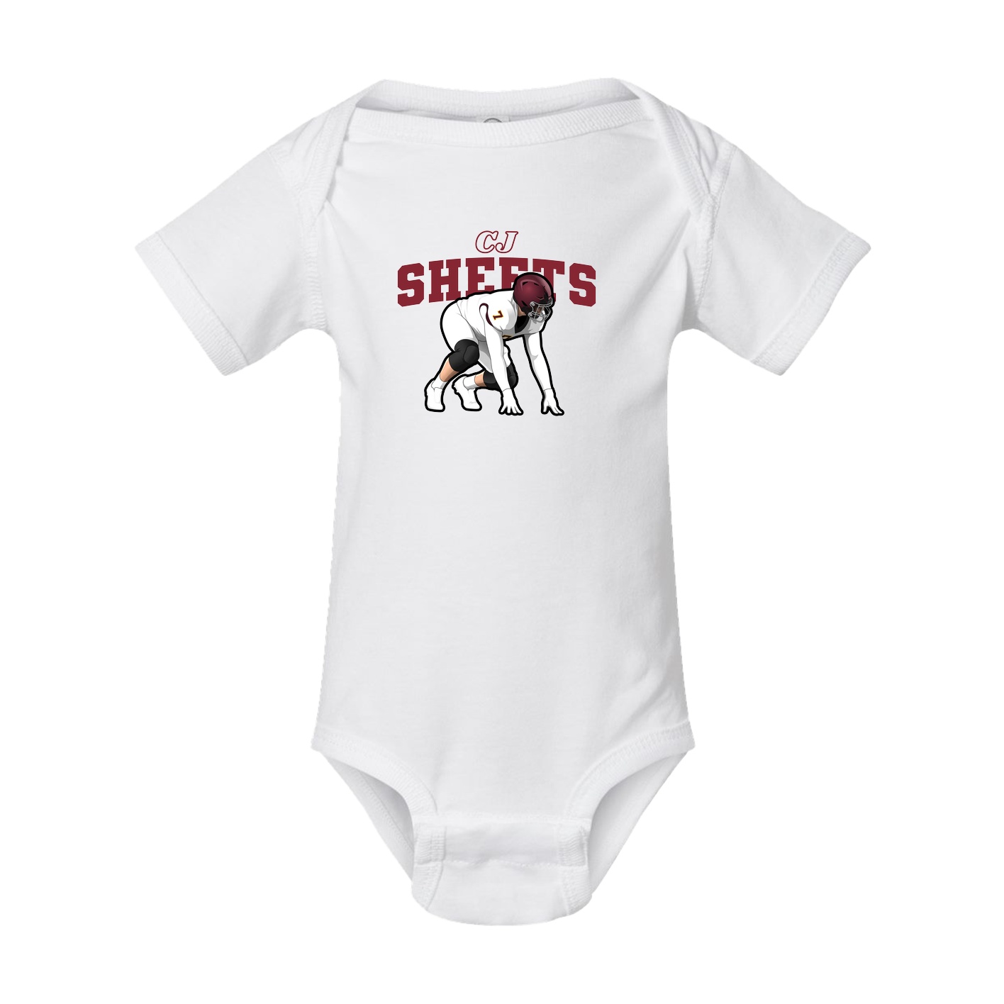 Baby Onesie — Name Arch in White