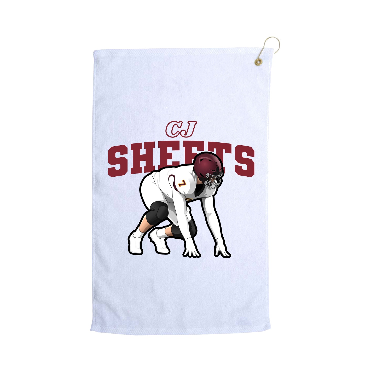 Golf Towel — Name Arch in White