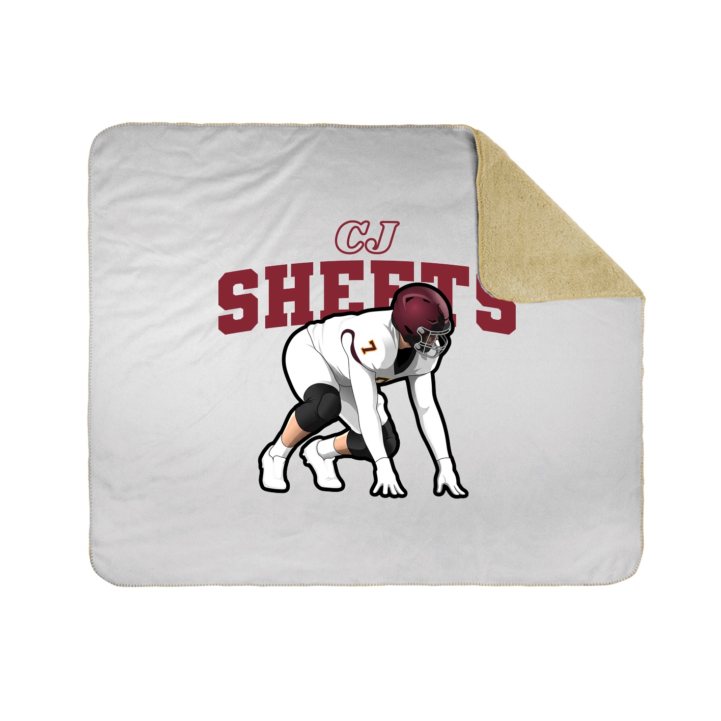 Throw Blanket — Name Arch in White