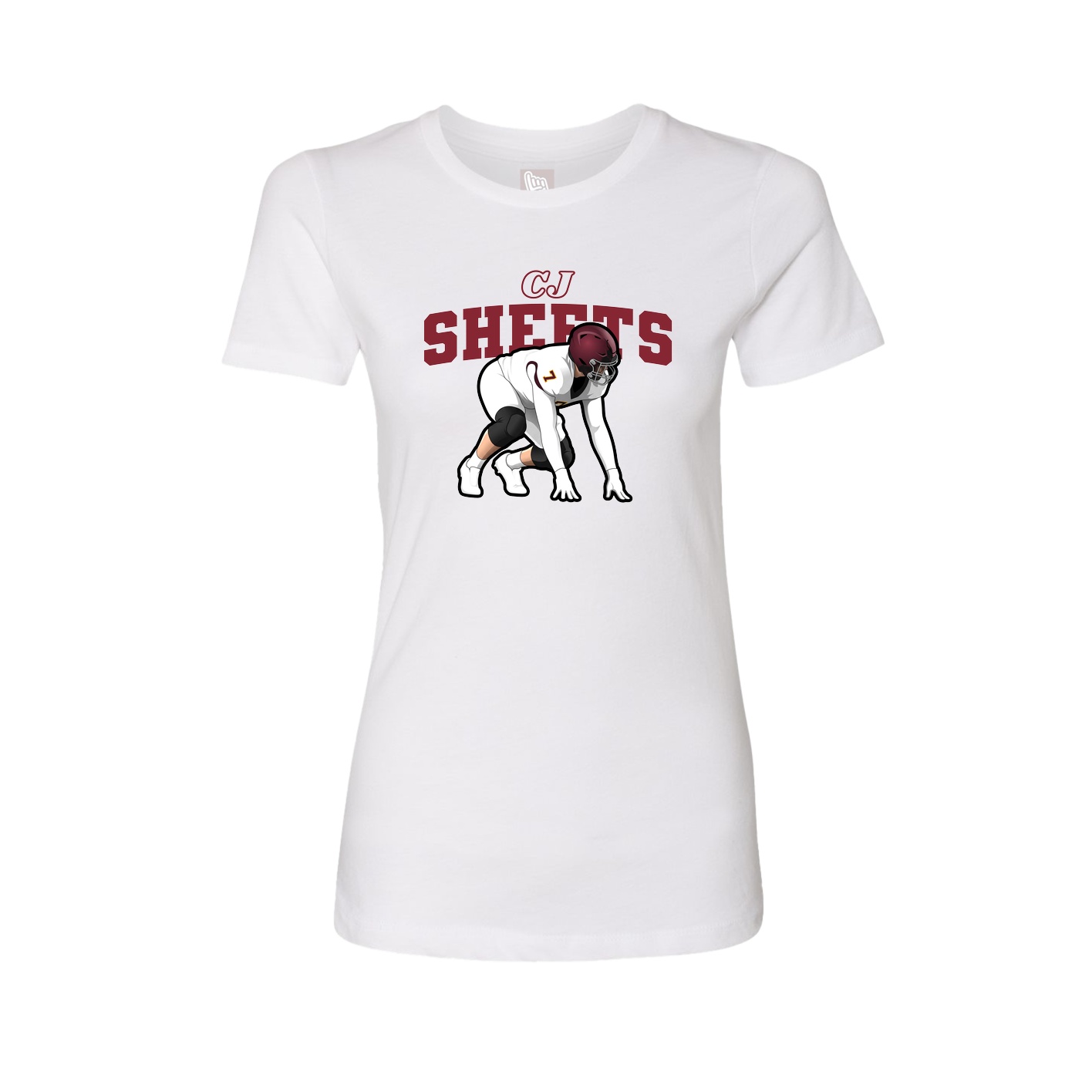 Fitted Women's Tee — Name Arch in White