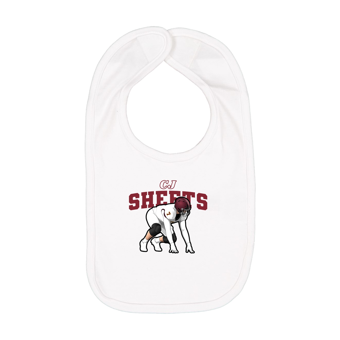 Infant Bib — Name Arch in White