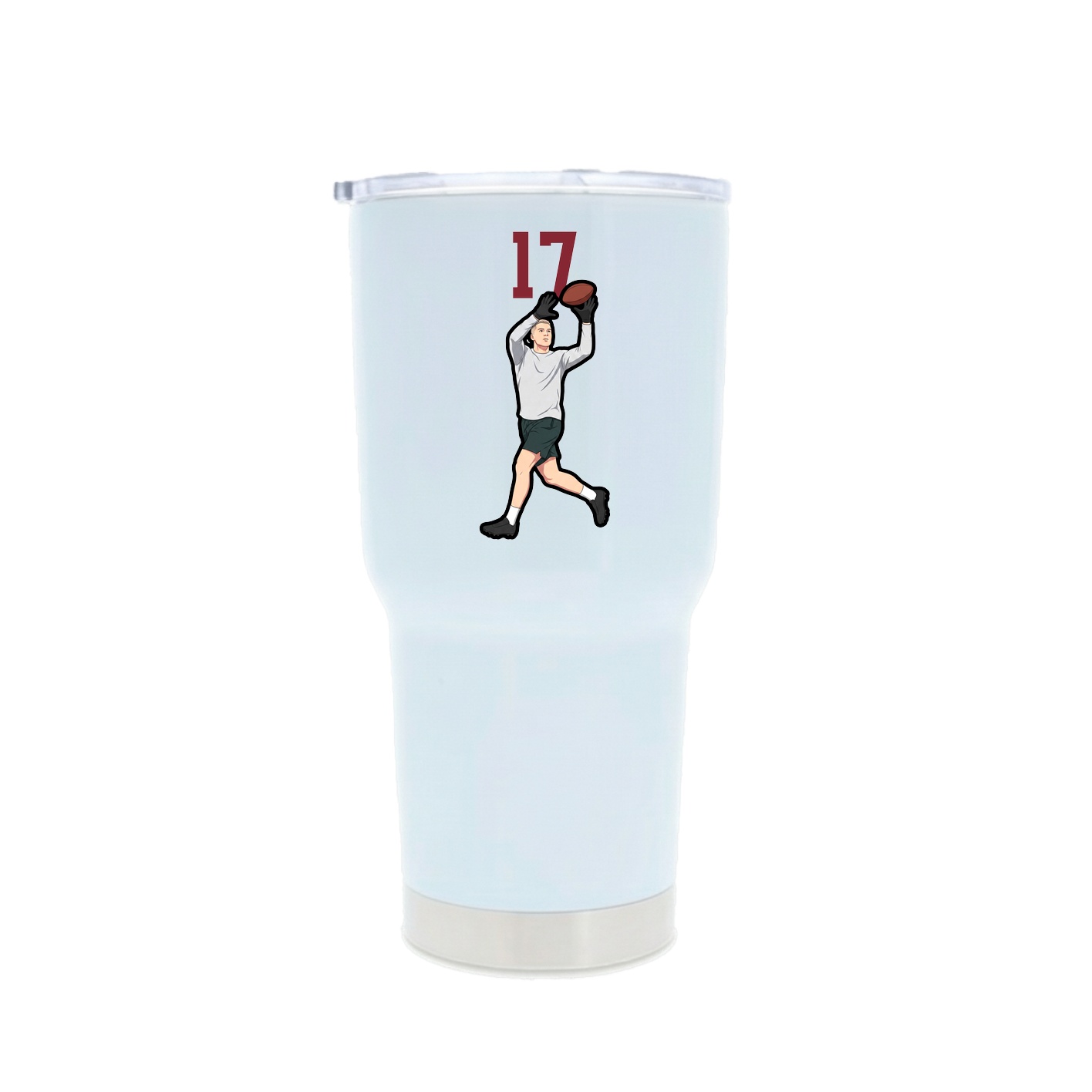 30oz Stainless Steel Tumbler — Number Top in White