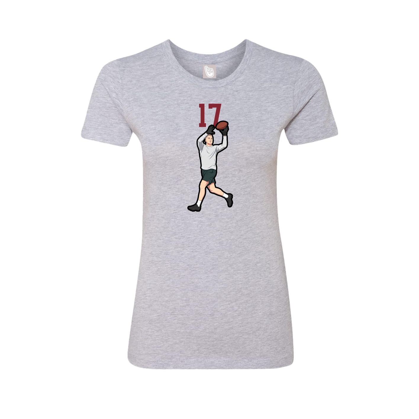 Fitted Women's Tee — Number Top in Grey