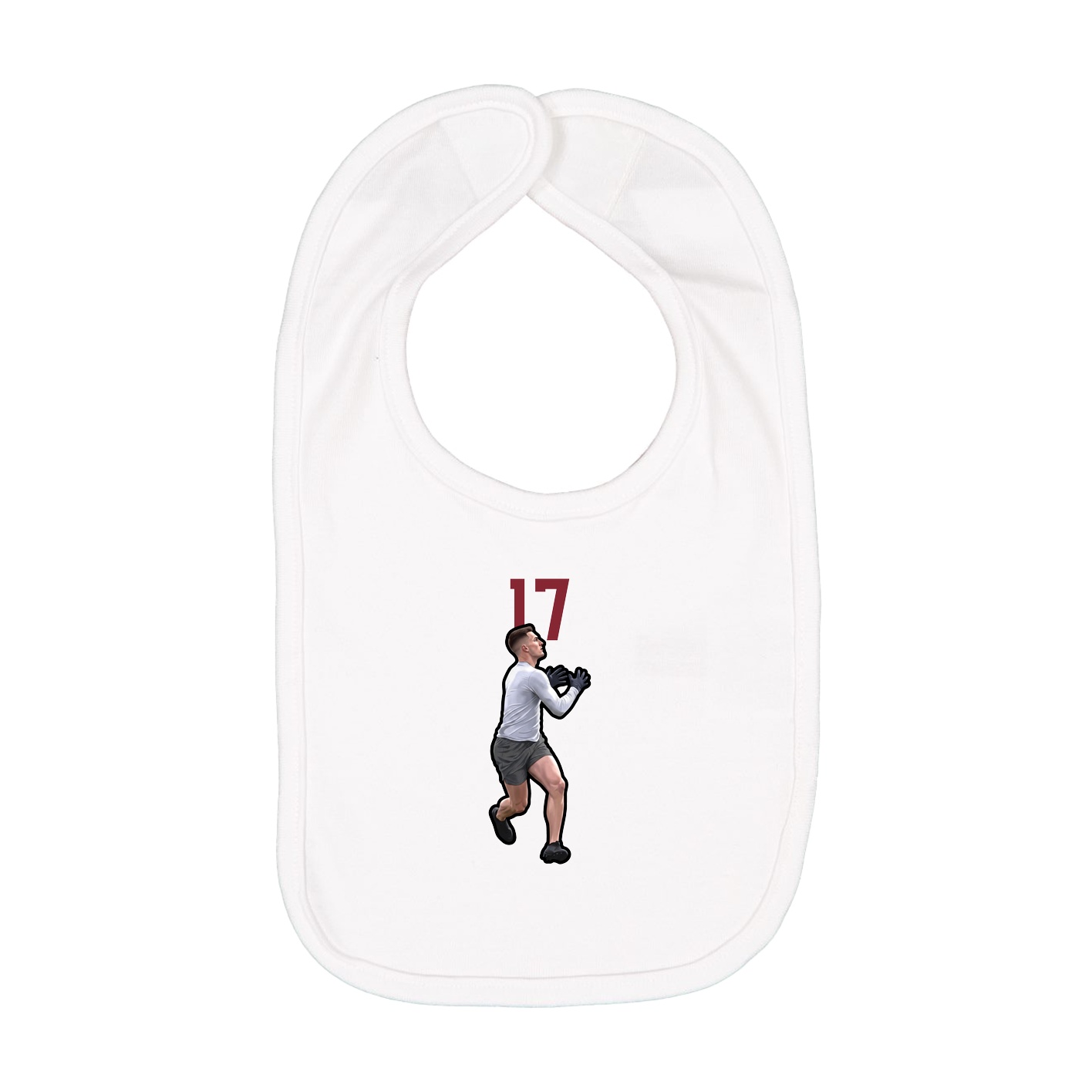 Infant Bib — Number Top in White