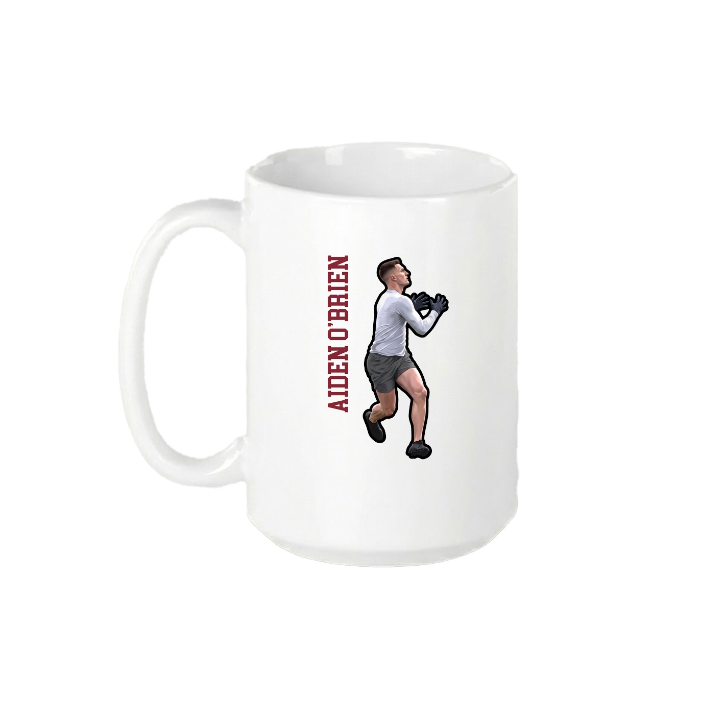 15oz Coffee Mug — Name Vertical in White