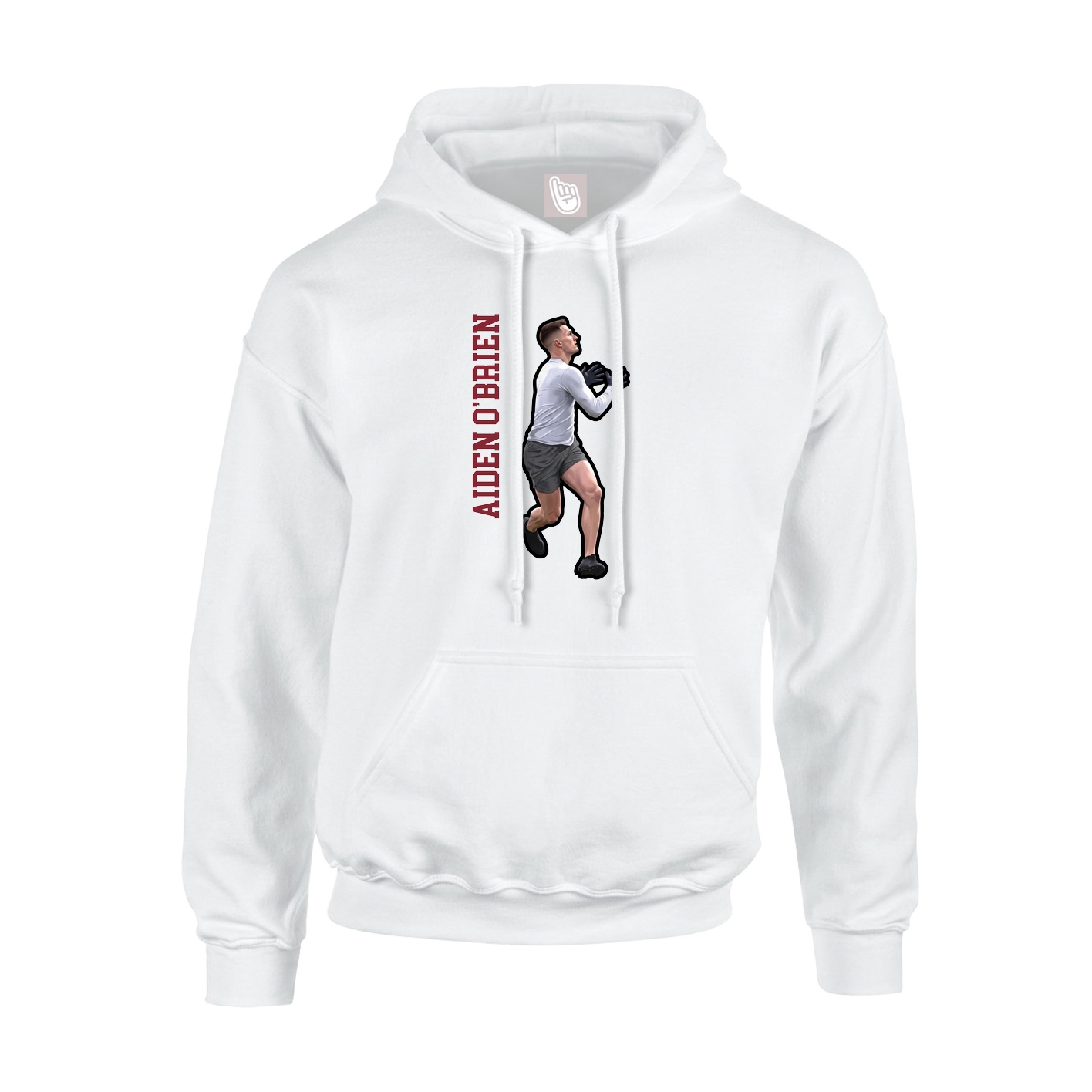 Youth Hoodie — Name Vertical in White