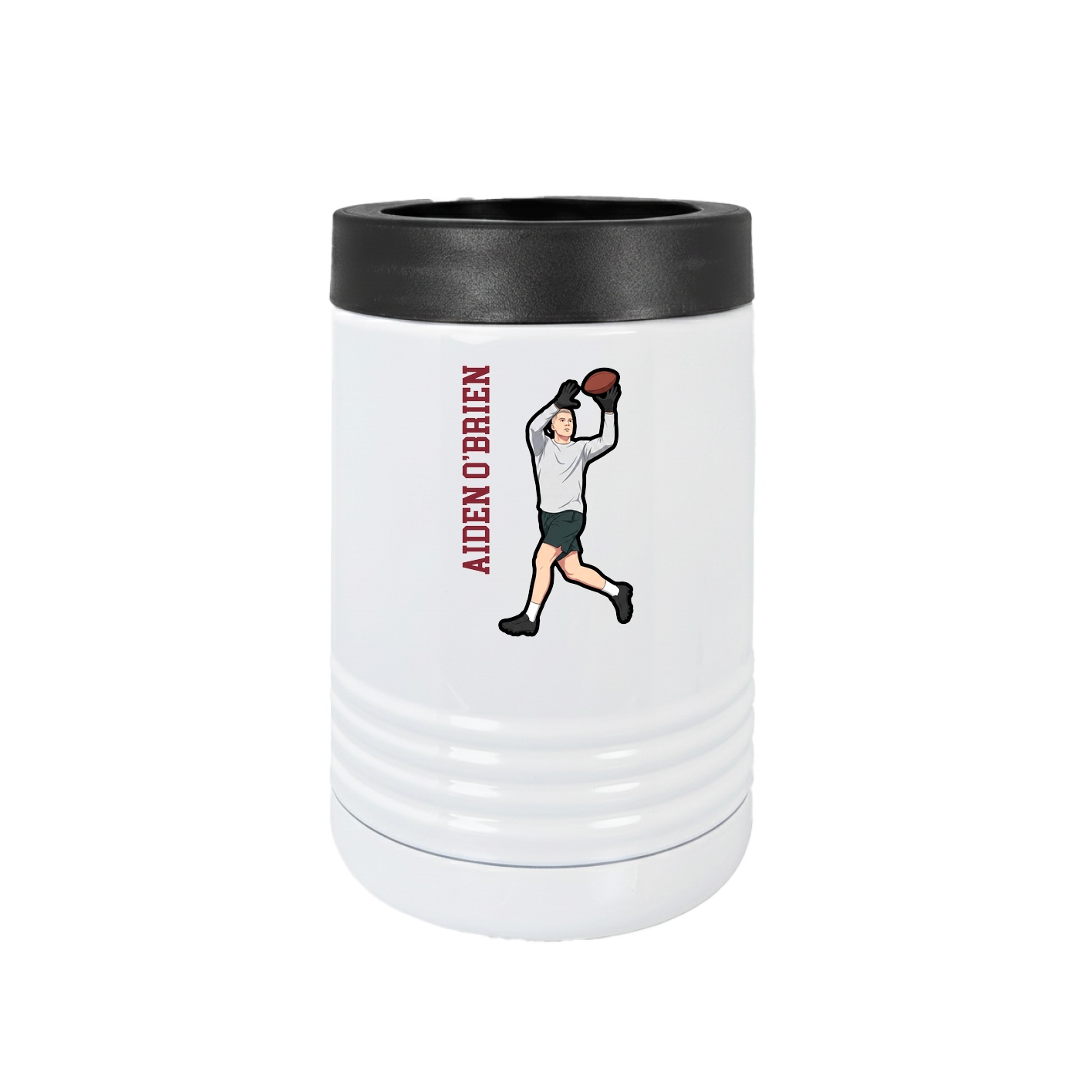 Beverage Holder — Name Vertical in White