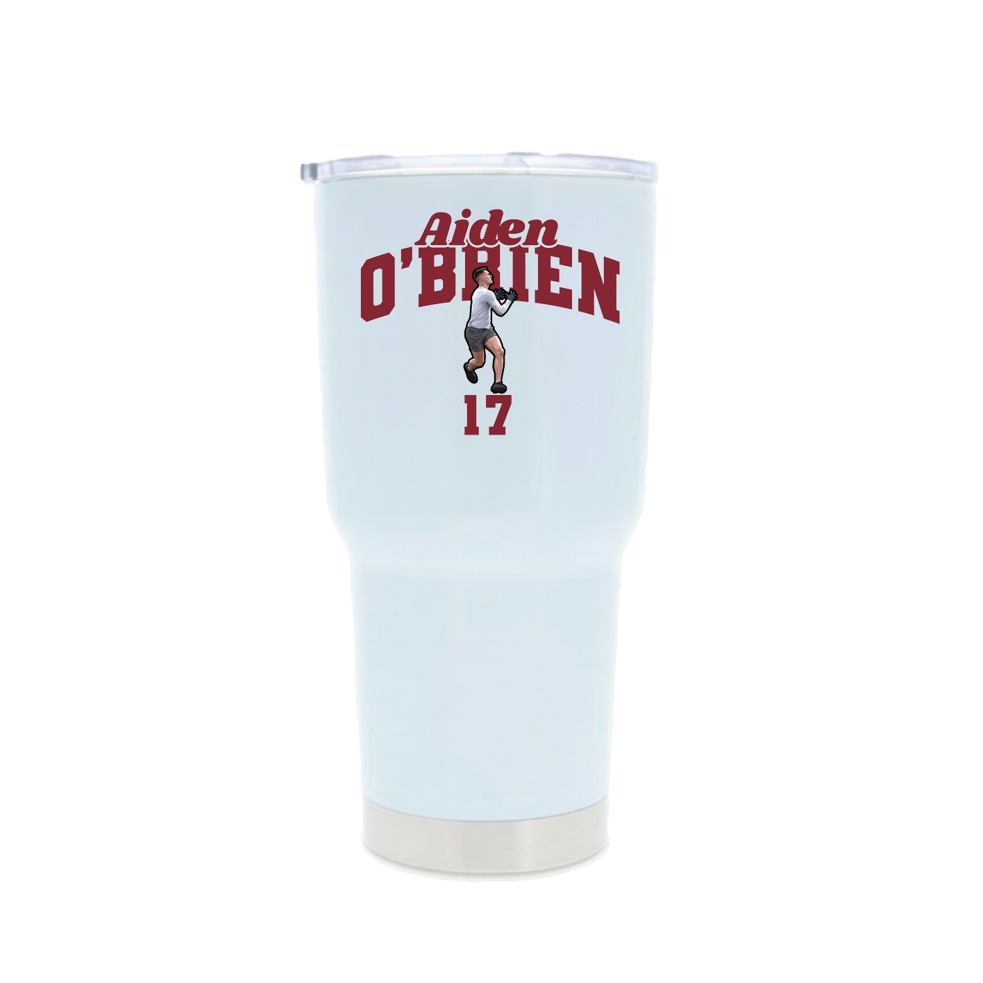 30oz Stainless Steel Tumbler — Signature Arch in White