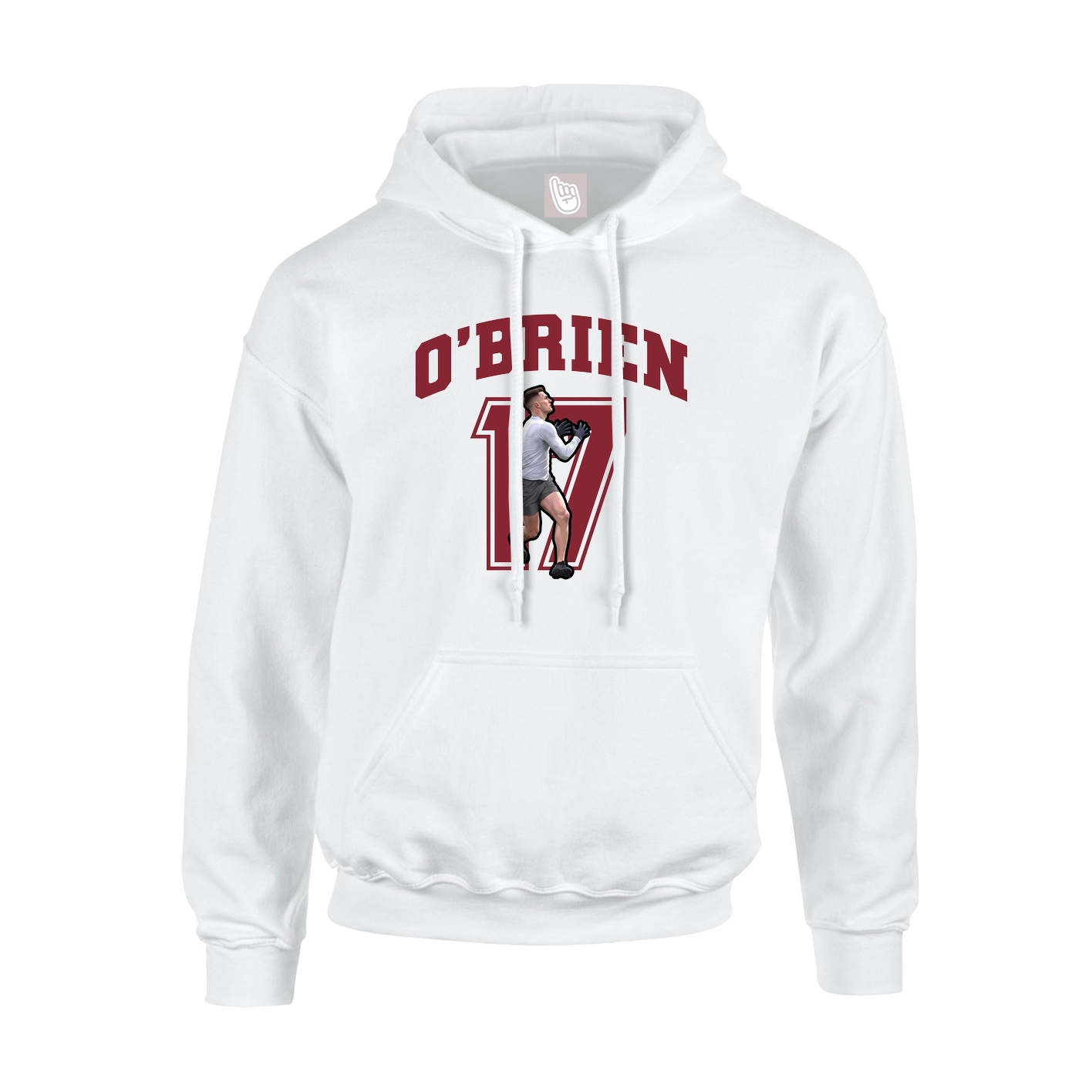 Hoodie — Number in White