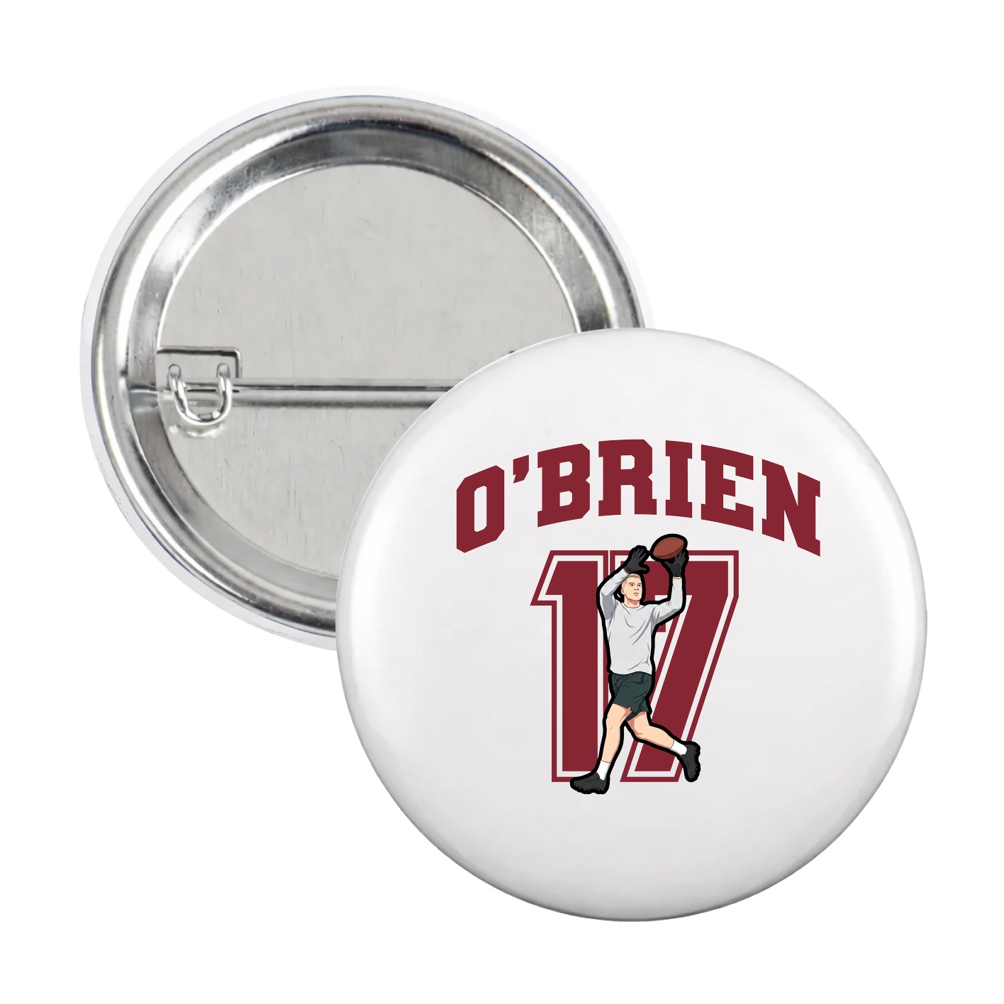 Game Day Button — Number in White