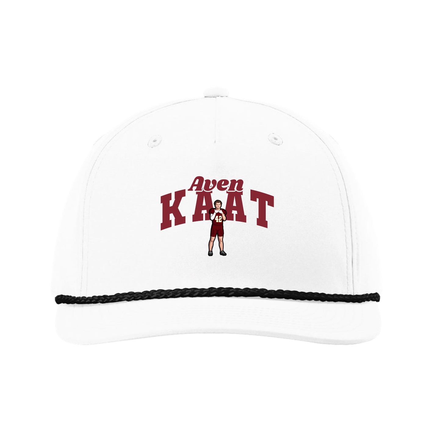 Five-Panel Classic Rope Cap — Signature Arch in White