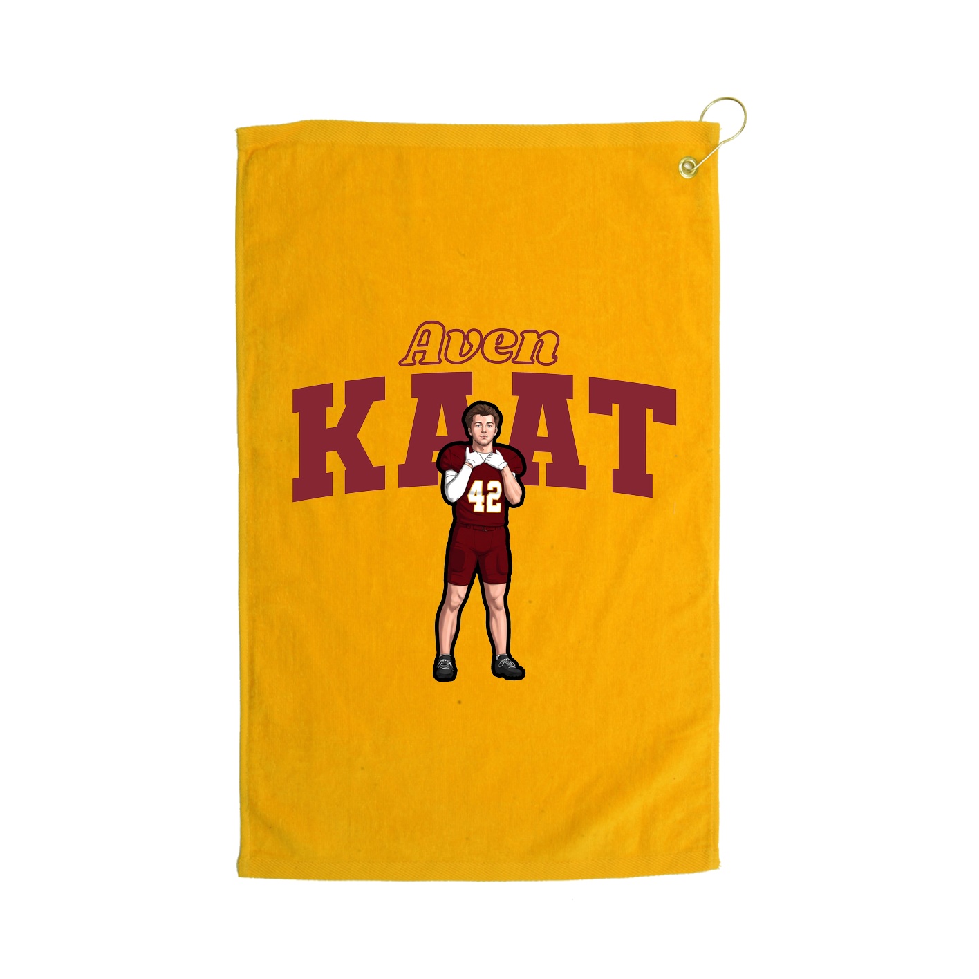 Golf Towel — Name Arch in Gold
