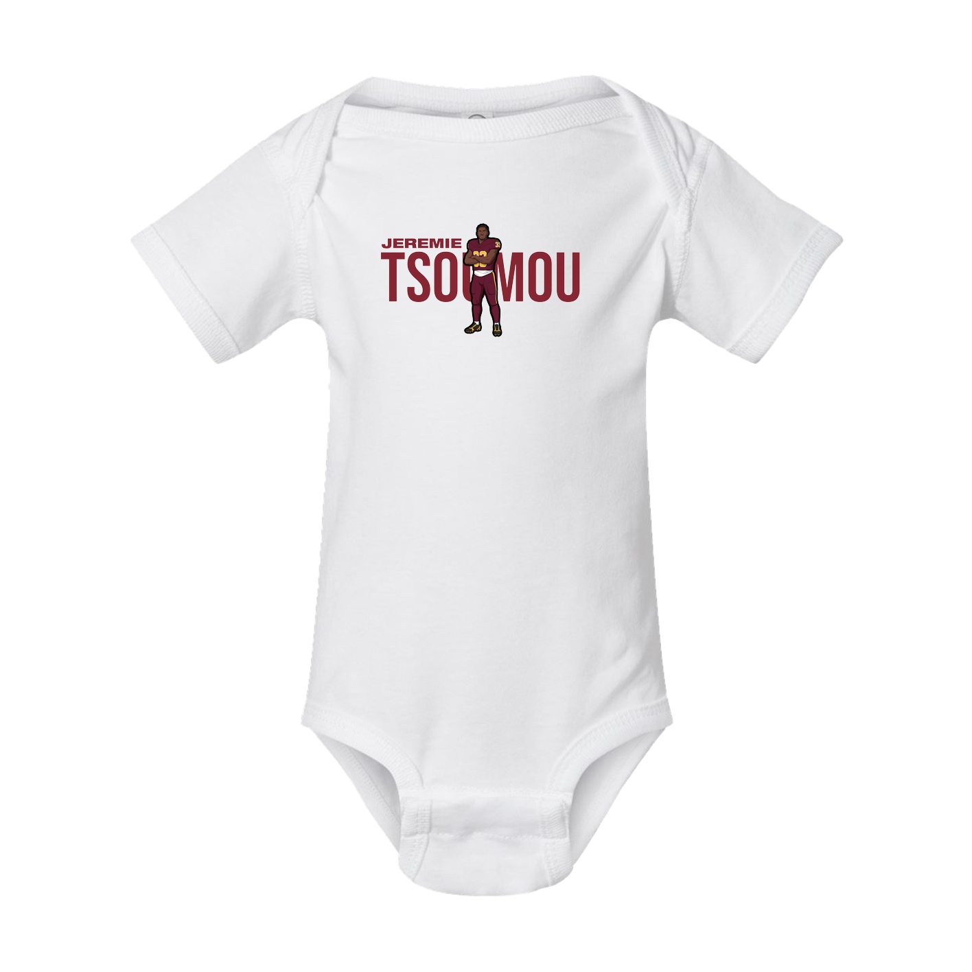 Baby Onesie — Player Name in White