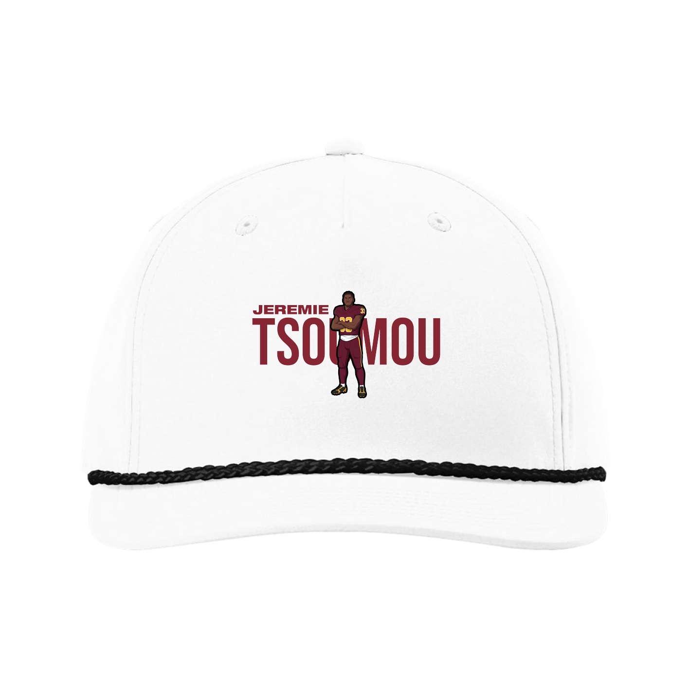 Five-Panel Classic Rope Cap — Player Name in White