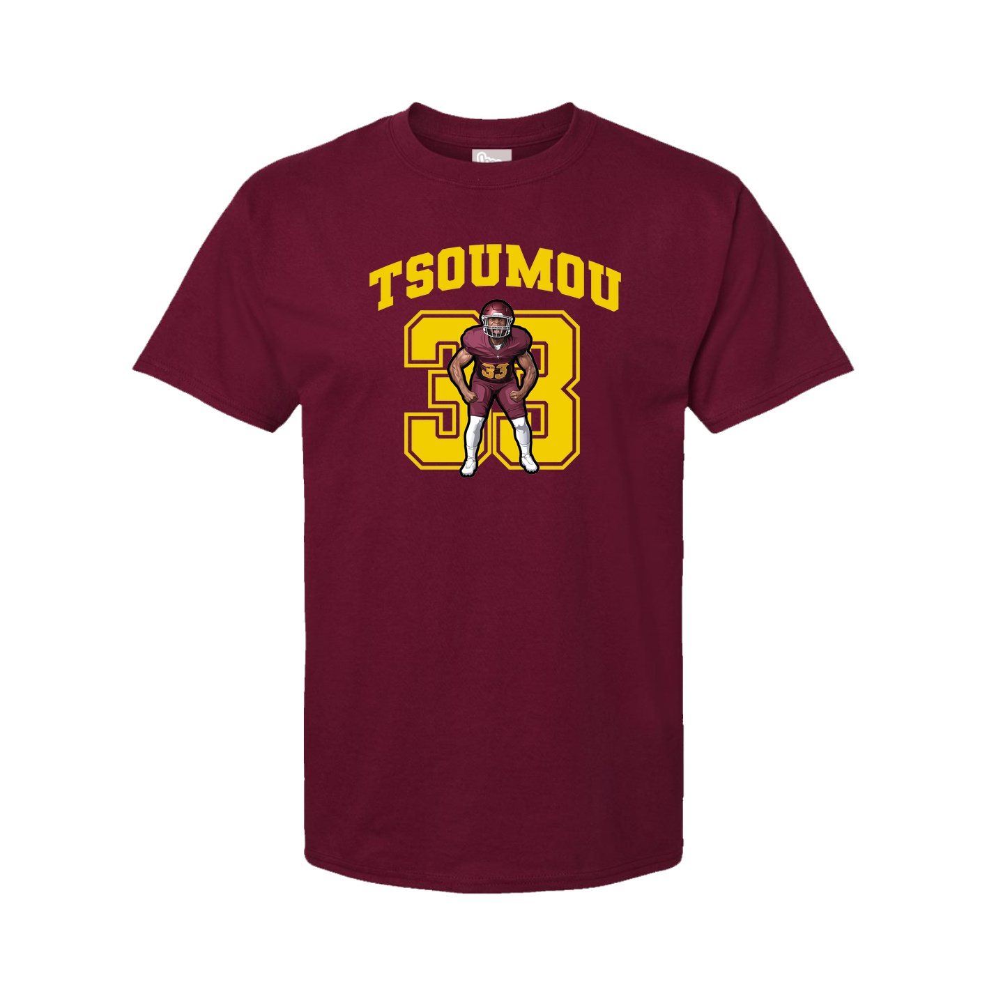 Youth Tee — Number in Cardinal