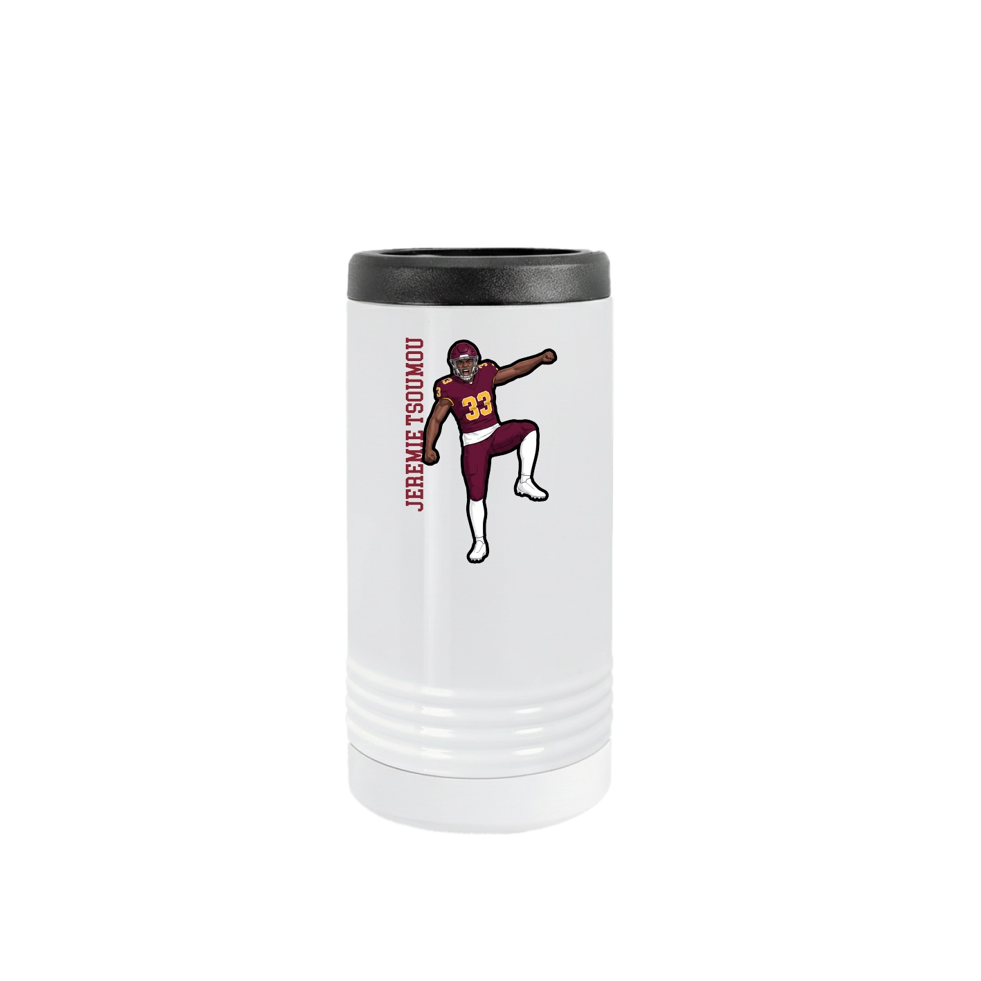 Slim Beverage Holder — Name Vertical in White