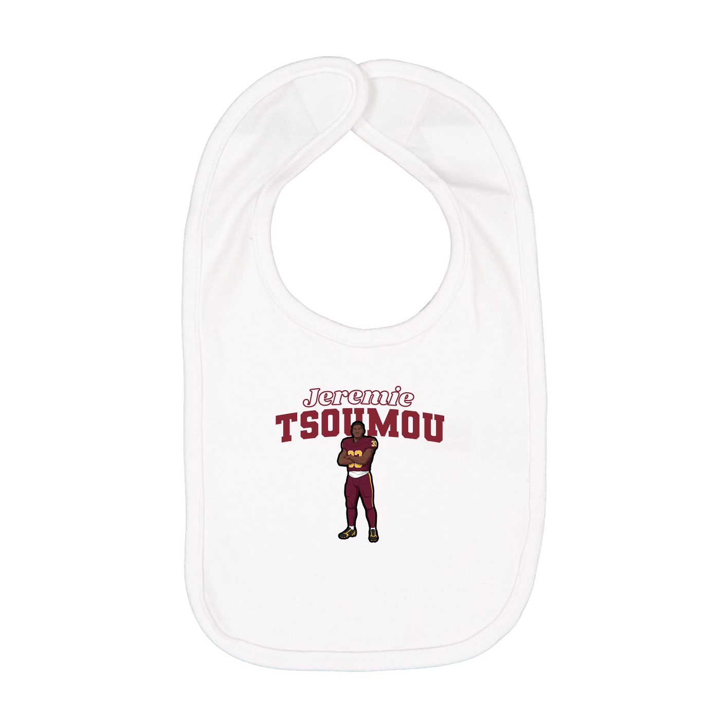 Infant Bib — Name Arch in White
